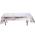 Silver shinny foil table cover 137cm by 183cm. 