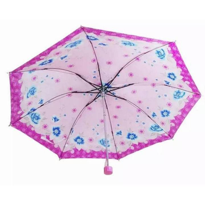 Pack of 2 - Black Pink Folding Umbrella for men women kids Fashion umbrella Portable Mini Umbrella Windproof Travel Umbrella Lengthened Handle With Compact Protection