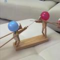 Childrenworld Engaging Wooden Fighter Game Fast-paced Bamboo Battle Balloon Game with Wooden Fencing Puppets Thrilling Balloon Fight Fun Toy Balloon Bamboo Battle Game. 