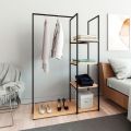 Wardrobe Closet, Portable Clothing Rack for Hanging Clothes, Free Standing Closet Organizers and Storage System with 4 Tiers Shelves for Cloakroom Bedroom, Black. 