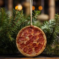 Holiday Ornaments for Home Cooks Delicious Pizza Christmas Ornament for Festive Tree Decor Acrylic Steak/pizza/pasta Hanging Decoration for Christmas New Year Celebrations Realistic Food Design. 