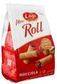 Mini roll wafers by Lago , 4.41 oz ,125 gram bag of crispy flavoured wafers, flavours : nocciola, coconut, cacao. 