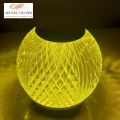 Acrylic crystal ball rechargeable table lamp, round atmosphere night light bar living room, bedroom, bedside, three color LED lamps. 
