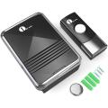 1byone Easy Chime Wireless Doorbell Door Chime Kit with CD Quality Sound and LED Flash 36 Melodies to Choose, Black. 