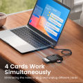 UGREEN SD Card Reader USB 3.0 Card Hub Adapter 5Gbps Read 4 Cards Simultaneously CF, CFI, TF, SDXC, SDHC, SD, MMC, Micro SDXC, Micro SD, Micro SDHC, MS, UHS-I for Windows, Mac, Linux. 