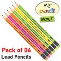Pack of 6 Lead Pencils - My Pencil WOW with Eraser - 06 Pcs Lead Pencil for writing. 
