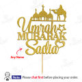 PERSONALISED Custom Umrah Mubarak Cake Topper in Glitter, Birthday Cake Decoration, Islamic Toppers & Party Decoration with Any Name. 