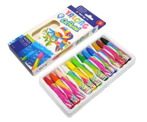 Oil Pastel YL95086-12 Hexagonal Shape Fantastic 12 Colors Non-Toxic Art and Craft Material
