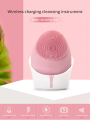 Silicone Electric Face Cleansing Brush  Mini Waterproof Facial Cleansing Tool Massage Soft Deep Powered Face Pore Cleanser Brush. 