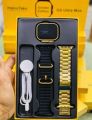 G9 Ultra Pro Smart Watch (Golden Edition) - 49MM Ultra Series 8 - NFC - Bluetooth Call - Customize Wallpaper - Wireless Charging - Real Screws and Straps Locks. 