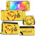 Pokemon Pikachu Skin Cover Sticker Decal For Nintendo Switch Oled Console Joy-Con Controller Dock Skin Vinyl. 