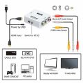 HDMI TO AV Scaler Adapter HD Video Converter Box HDMI to RCA AV/CVSB L/R Video 1080P HDMI2AV Support NTSC PAL , HDMI to AV/RCA CVBS Adapter 1080P Video Converter HDMI2AV Adapter Converter Box Support NTSC PAL Output HDMI AV Adapter. 