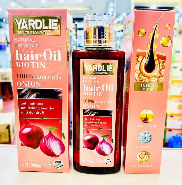 YARDLIE ONION 🧅 HAIR OIL 100% EXTRA VIRGIN BIOTIN HAIR GROWTH 200ml ...