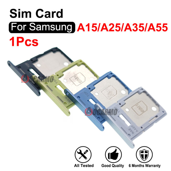 1Pcs Sim Tray For Samsung Galaxy A15 A25 5G A55 A35 Sim Card Holder Slot Replacement Parts