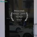 Welcome To Our Store Custom Hours Business Opening Time Word Decals For Your Storefront Window Yt5412. 