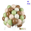 40 Balloons Garland Set With Olive Green Balloons - Skin Color Latex - Confity Balloons and White Balloons Pack Complete Birthday , Anniversary Balloons Decoration Set With Metallic Golden Balloons. 