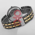 IIk collection round formal dial analogue Quartz movement long battery life black and gold male and female wrist watch. 