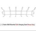 Hanging Rod - Wall Mounted Hanging Rod Stainless Steel - 12 Hooks Wall Mounted Cloth Hanging Stand. 