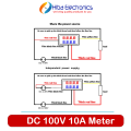 DC volt amp meter Digital Display DSN-VC288 100V 10A Panel Mount Meter DC VA Meter Red Blue Display (wires included). 