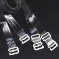 2 Pairs Silicone Adjustable Clear Invisible Transparent Bra Straps. 
