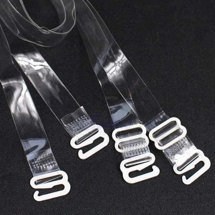 2 Pairs Silicone Adjustable Clear Invisible Transparent Bra Straps
