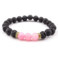 Lava Stone Beads Natural Stone Bracelet Men Volcanic Stone Jewelry Stretch Yoga Bracelet. 