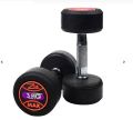 Rubber Dumbbells in Solid Rubber and Solid Steel Rod ( Single Piece  ). 