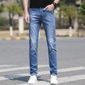 All Size Men_s  Stretch Jeans High Quality Stretch Casual Pants Fashion Blue Slim Denim Mens Jeans. 