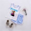 Snow Queen Anna Elsa Cartoon Tshirt And Shorts - Keep Your Kids Stylish With Cartoon T-Shirt And Shorts. 