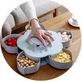 Multi-Function Creative Dried Fruit Plate Rotating Candy Box Candy Storage Box Flower Petal Shaped Wedding Decoration Home Decor Snacks Candy Tray. 