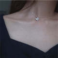 Trend Charming Dazzling Micro CZ Zircon  Butterfly Pendant Necklaces For Women Gift Choker  Silver Plated Jewelry. 