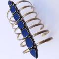 Afghani Tribal Antique blue stone Adjustable comb BraceleT for women. 
