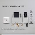 Multi-Purpose Wall Mounted Mobile Phone Holder with Key Hanger and Charging Stand. 