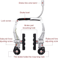 Mountain Bike Linear V-Brake Set Front and Rear Bike Brakes Set Universal Bike Brakes Mountain Bike Replacements for Most Bicycles and 2 Pieces Mountain Bike Brake Cables and brake Levers. 