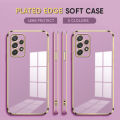 (Free Lanyard) Luxury 6D Plating Case for Samsung Galaxy A52 5G / 4G A52S 5G Back Cover Soft Silicone Square Frame Shiny Bling Phone Cases. 