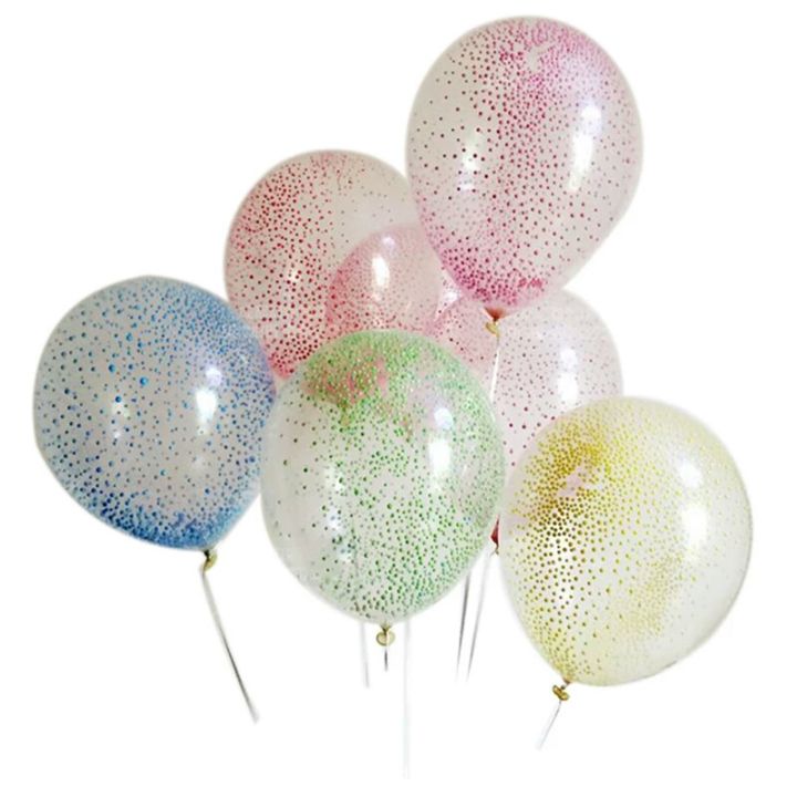 Set of 5 Transparent Latex Balloons with magical Foam Fill - Perfect for Birthday & Baby Shower Parties and Celebrations