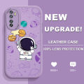 AMORVOR for Infinix Hot 9 Back Cover Cute Space Astronaut Print PU Leather Case Soft Silicone Edge Phone Cases. 
