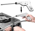 Pack Of 2 - Gas Stove Lighter Silver-  Stainless Steel Electronic Spark Gas Stove Ignition Lighter. 