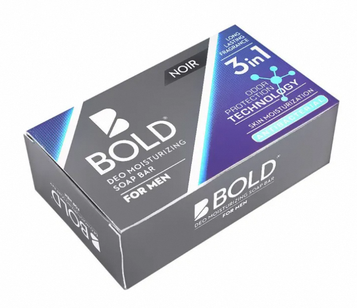Bold Noir 3-In-1 Deo Moisturizing Soap Bar for Men – 145g – Cleansing, Hydrating & Long-Lasting Freshness