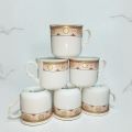 Pack Of 6 Tea cups /Tea cups pack of 6 Premier Design Ceramic Tea cusp New Stylish Set Multi Broder Design | Elegant 6-Piece Stylish Tea Cups Set of 6 - 6 Piece Set - Tea mugs set Stylish and Durable for Home Use and Perfect Gifts 180ml. 