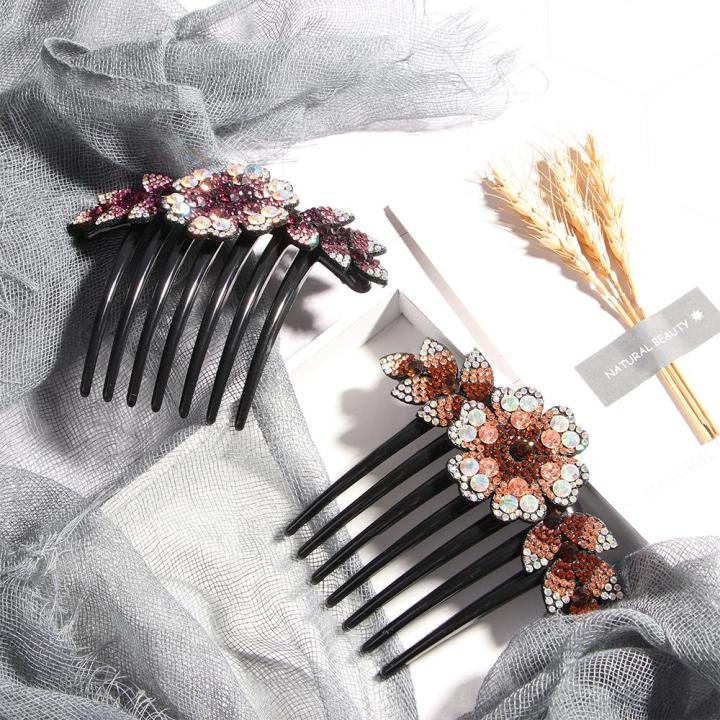 Women Flower Barrettes Hair Clips Slide Clips Hair Pins Hair Comb