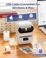Phomemo Label Printer - M110 Address Label Maker Bluetooth Thermal Portable Label Maker Machine for Small Business, Barcode, Cable, Retail, Clothing, Barcode Printer Compatible with Phones & PC, White. 