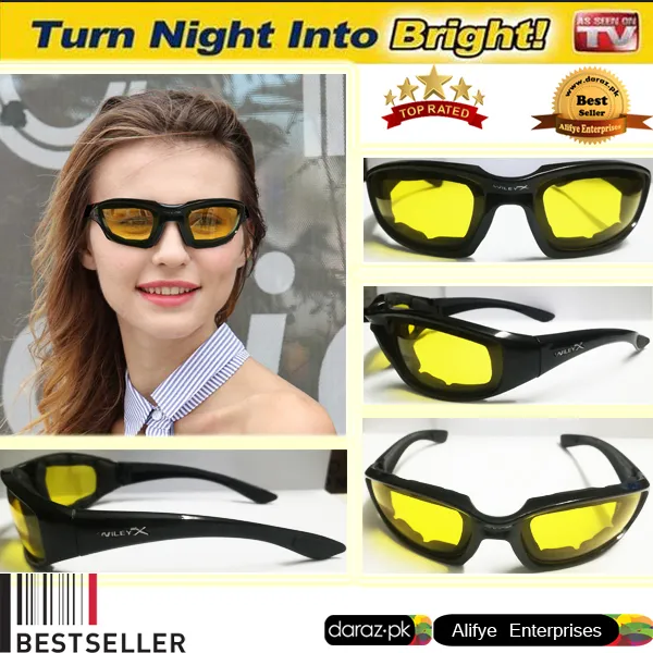 Polarizing Wiley X Day Night Vision Glasses For Bike Driving Drivers Goggles Yellow Sunglasses For Men Daraz.pk