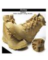 Beige Suede Leather Long Army Boots for Men. 