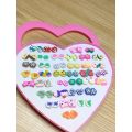 36  pair of  Beautiful earrings  Trendy Ear tops For Girls Best For Women| 1Set Multicolor Cryatal 36 Pairs Cartoon Hypoallergenic Plastic Stud Earrings Set For Women Girl Wedding Christmas Gifts Jewelry. 