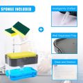 2 in 1 Scrubbing Liquid Detergent Dispenser Press-type Liquid Soap Box Pump Organizer with Sponge Kitchen Tool. 