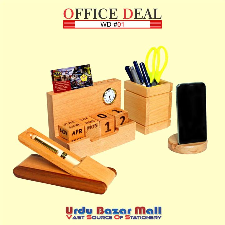 Wooden Office Desk Organizer Set, Office Accessories Decoration, Best Office Equipment, Wooden Office Desk Accessories Deal, Wood Office Supplies, Pen Holder for Desk Office Accessories, Hot Deal for Office Desk Accessories