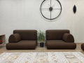 Minimalist Black Floor Sofa, Linen Floor Cushion, Black Linen Japanese Decoratate room with Portable sofa set Handcrafted Meditation Living Relaxing Stylish floor seating. 