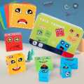 Face Swapping Cube Puzzles Toy  - 64 Cards With Different Style & 4 Face Changers - Children Fun Logical Blocks Best for Hand Eye Co-ordination Table Toys - Wooden toys - Indoor Toys. 