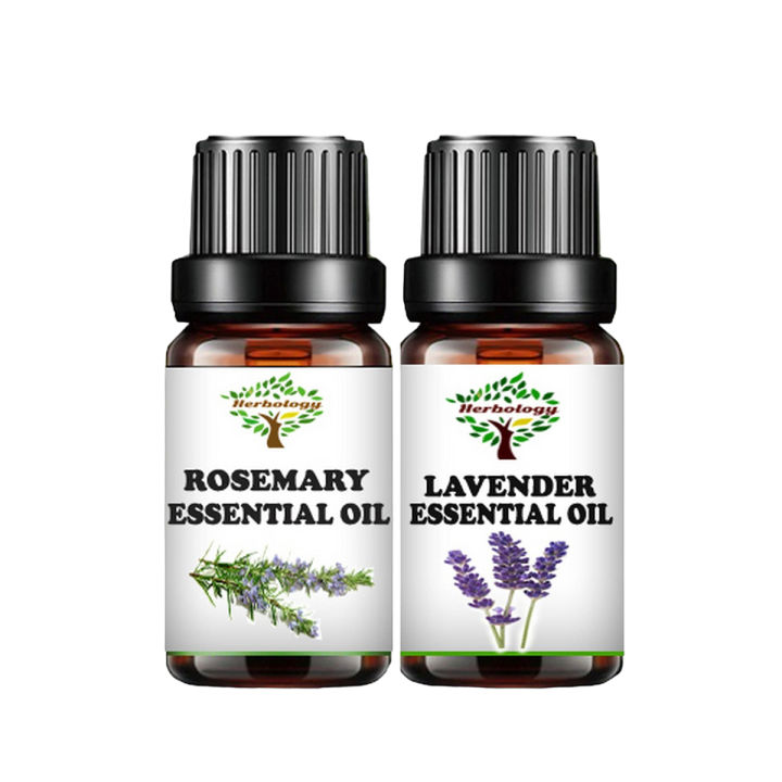 Set of 2 Essential Oils Aromatherapy Oil - Lavender, Rosemary 100% Pure Therapeutic Grade, Steam Distilled, 100% Pure, Vegan, Aromatherapy, Diffuser, Ceramic Diffuser, Pure, Concentrated, EO, Aroma Diffuser